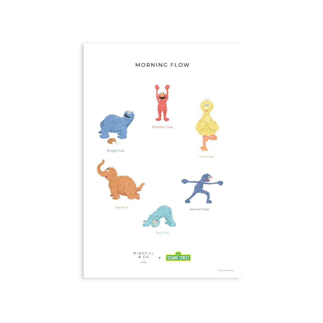 Double-Sided Sesame Street Yoga Poses Print