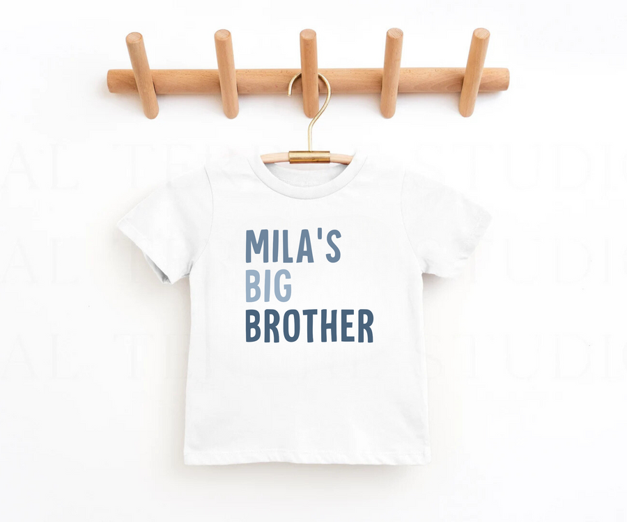 Custom Blue Big Brother Shirt - Toddler and Youth