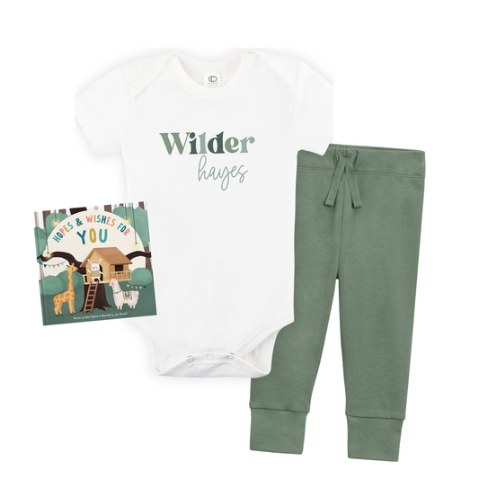 Personalized Gift for Baby - Shades of Green