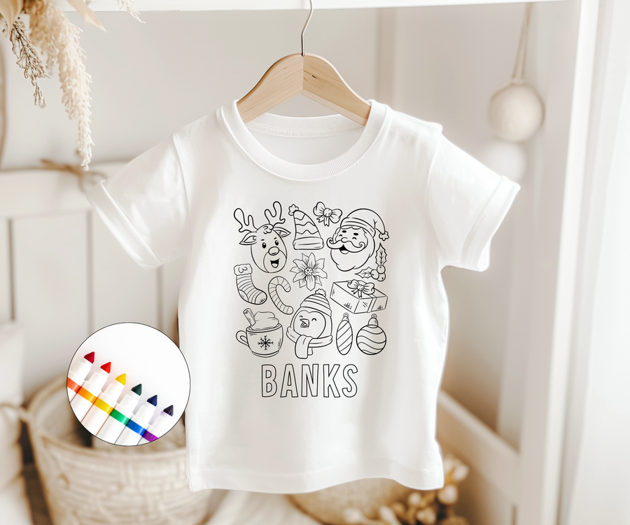 Christmas Coloring Tee for Kids