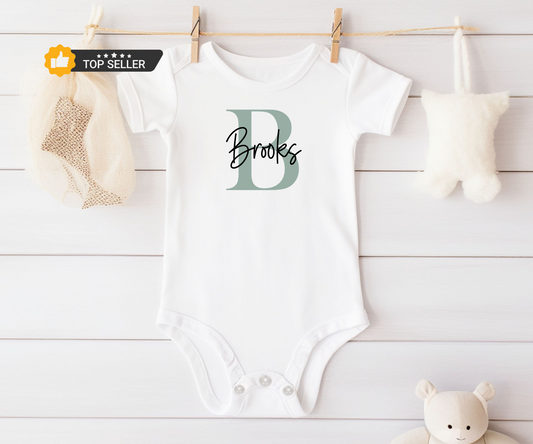 Custom Name Initial - Baby and Toddler Graphic Tee