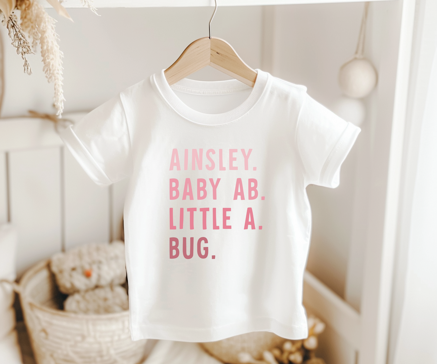 Nickname Block in Shades of Pink - Baby & Toddler Graphic Tee