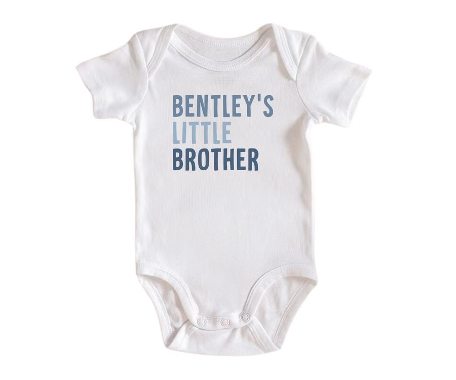 Custom Blue Little Brother Bodysuit - Baby & Toddler T-Shirt