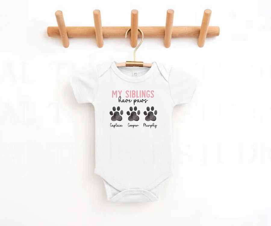 My Siblings Have Paws - Custom Baby & Toddler Graphic Tee