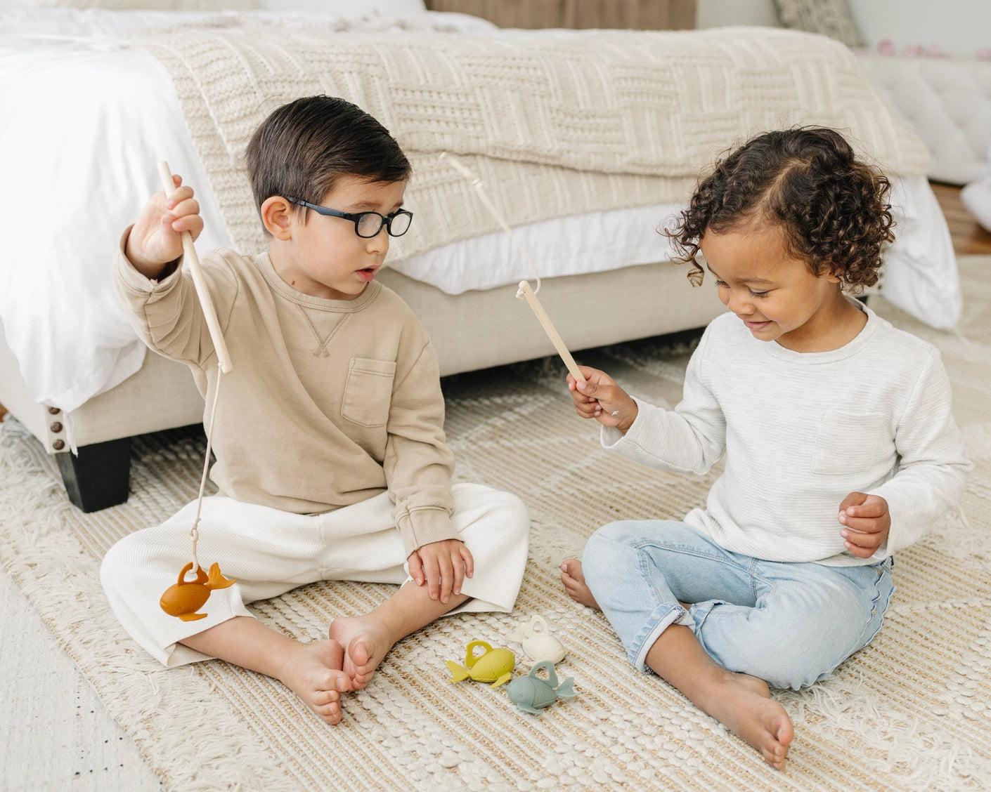 Fishing Play Set - Silicone and Wood